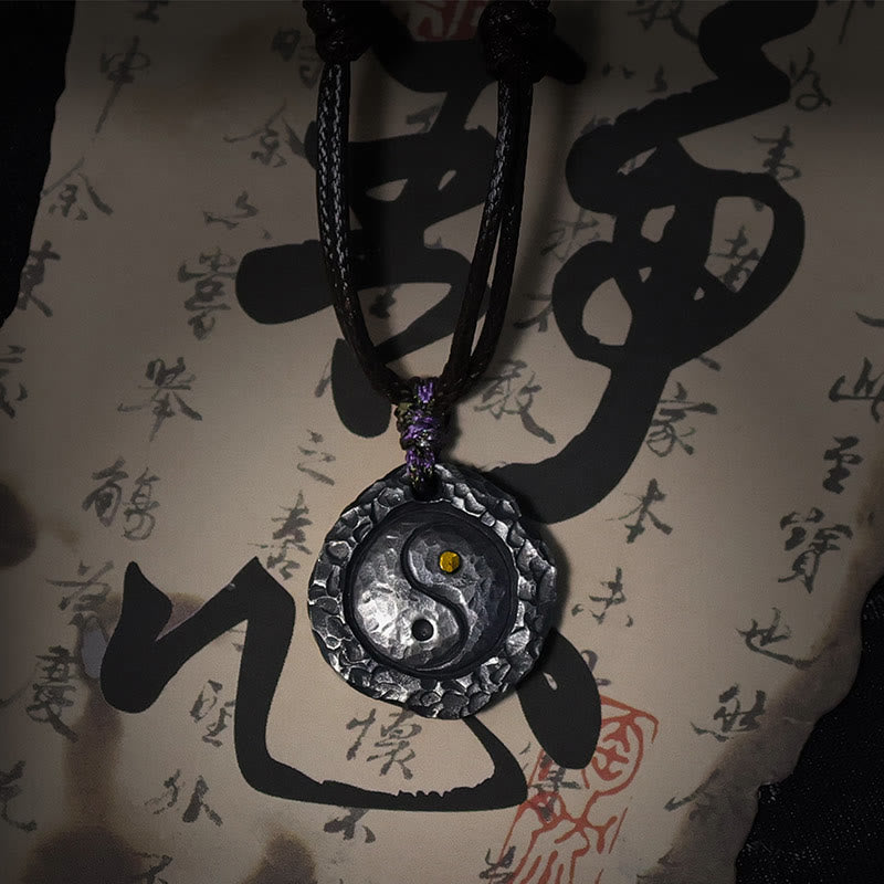 Fortune Jewel 999 Sterling Silver Tai Chi Yin Yang Design Harmony Necklace Pendant Fortune Jewel
