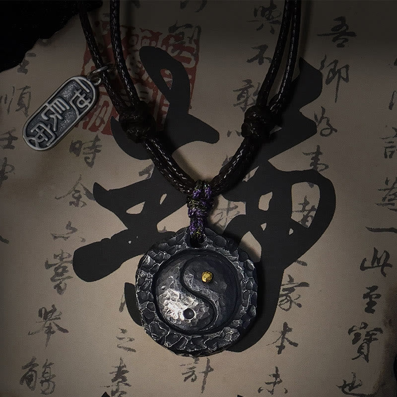 Fortune Jewel 999 Sterling Silver Tai Chi Yin Yang Design Harmony Necklace Pendant Fortune Jewel