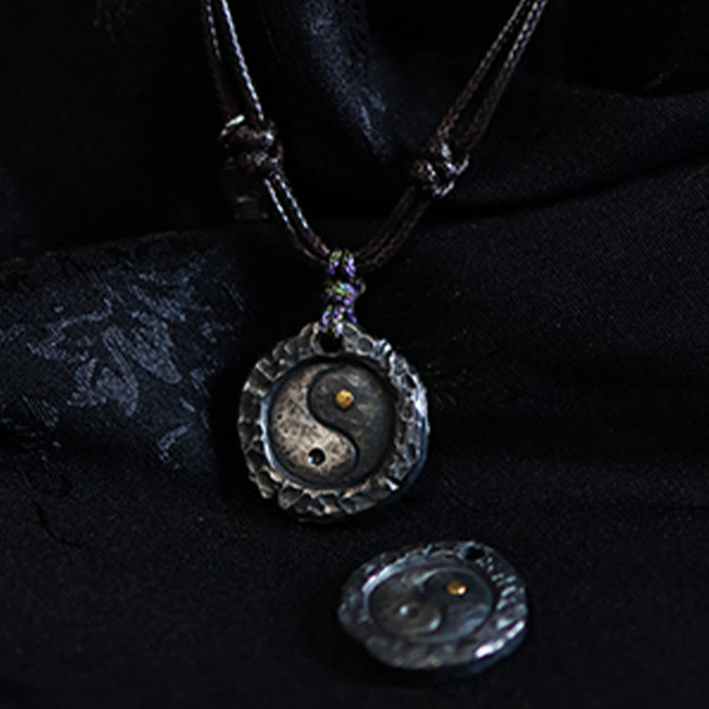 Fortune Jewel 999 Sterling Silver Tai Chi Yin Yang Design Harmony Necklace Pendant Fortune Jewel