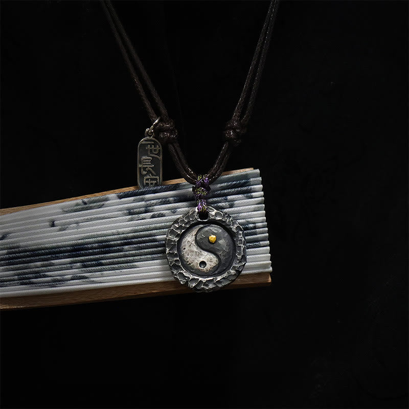 Fortune Jewel 999 Sterling Silver Tai Chi Yin Yang Design Harmony Necklace Pendant Fortune Jewel