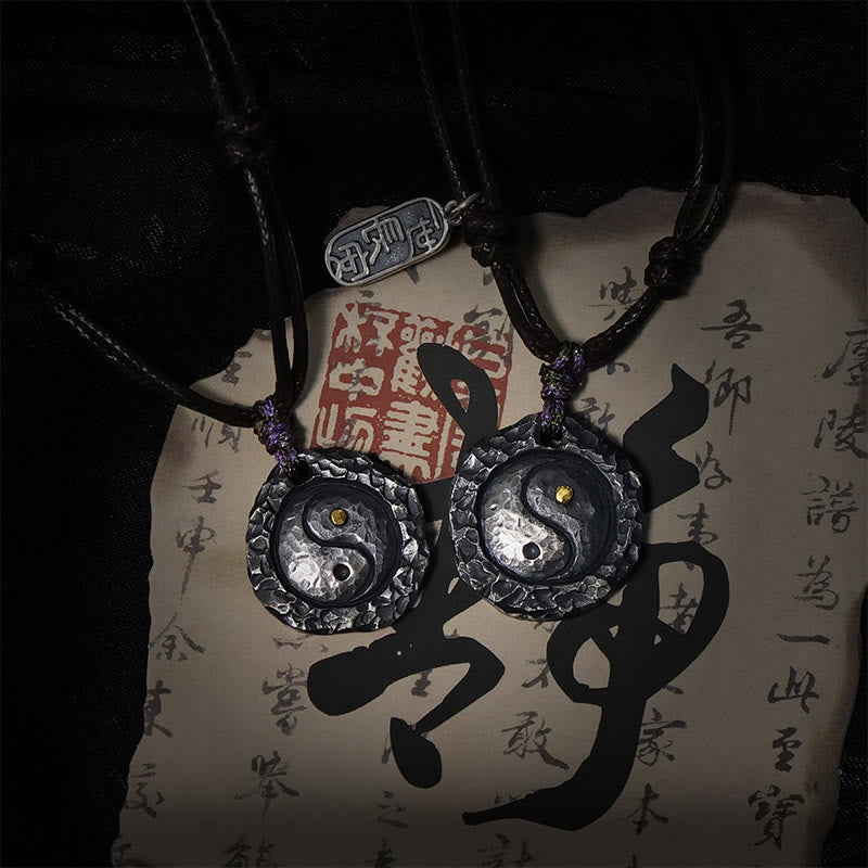 Fortune Jewel 999 Sterling Silver Tai Chi Yin Yang Design Harmony Necklace Pendant Fortune Jewel