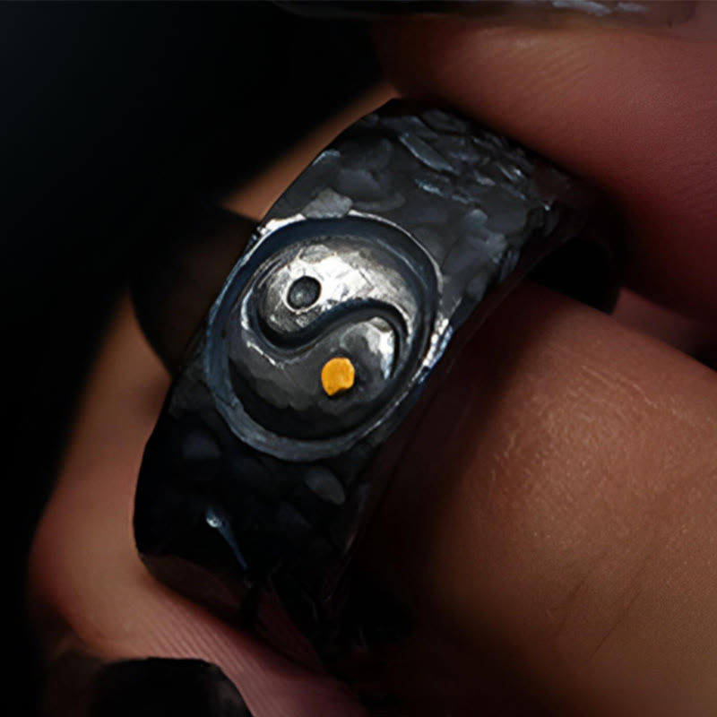 Fortune Jewel 999 Sterling Silver Yin Yang Balance Ring Fortune Jewel