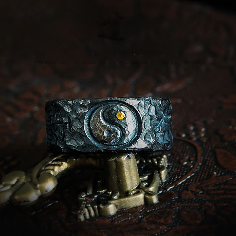 Fortune Jewel 999 Sterling Silver Yin Yang Balance Ring Fortune Jewel