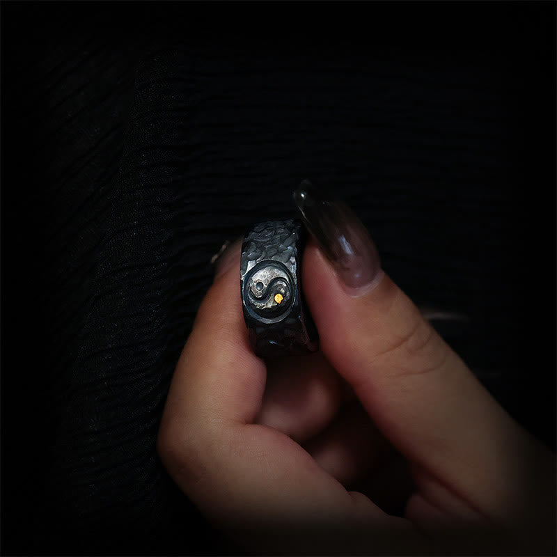 Fortune Jewel 999 Sterling Silver Yin Yang Balance Ring Fortune Jewel
