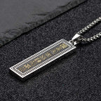Fortune Jewel The Nine-word Mantra Titanium Steel Bagua Yin Yang Balance Necklace Pendant Fortune Jewel