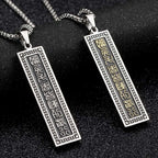 Fortune Jewel The Nine-word Mantra Titanium Steel Bagua Yin Yang Balance Necklace Pendant Fortune Jewel