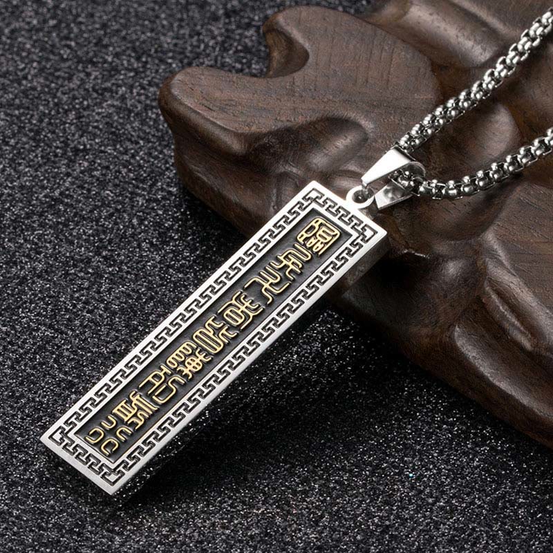 Fortune Jewel The Nine-word Mantra Titanium Steel Bagua Yin Yang Balance Necklace Pendant Fortune Jewel