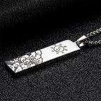 Fortune Jewel The Nine-word Mantra Titanium Steel Bagua Yin Yang Balance Necklace Pendant Fortune Jewel