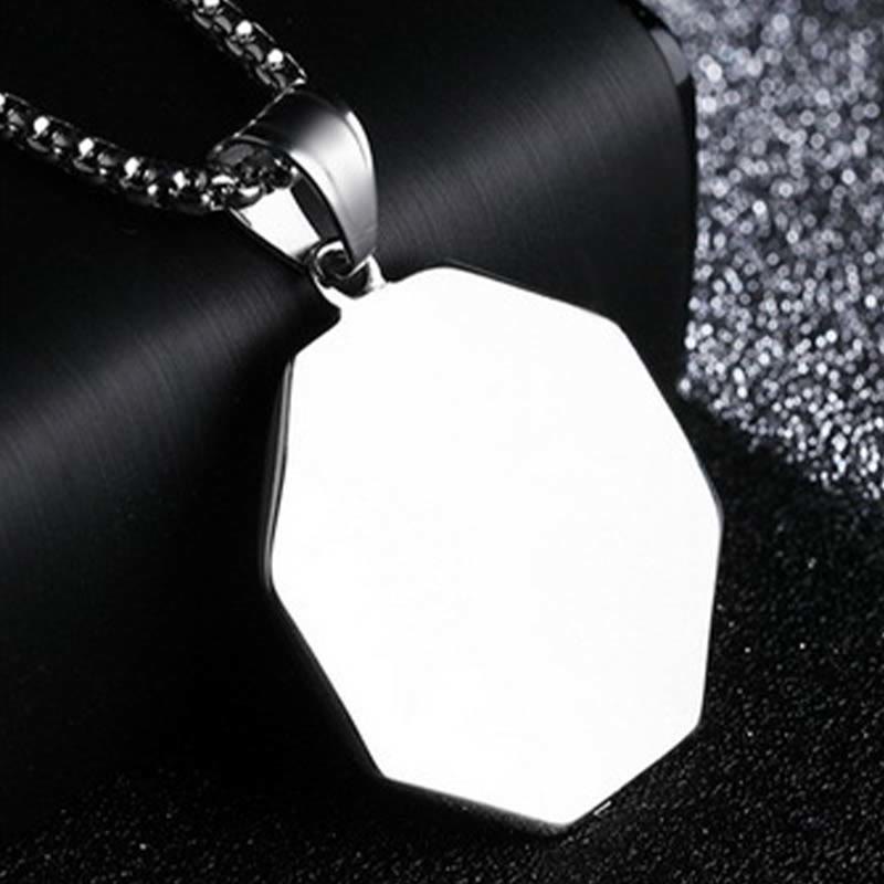 Buddha Stones Titanium Steel Bagua Yin Yang Pattern Balance Necklace Pendant Fortune Jewel
