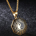 Buddha Stones Titanium Steel Bagua Yin Yang Pattern Balance Necklace Pendant Fortune Jewel