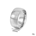 Fortune Jewel Tibetan Seal Heart Sutra Titanium Steel Balance Ring
