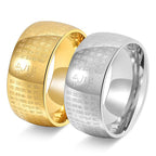 Fortune Jewel Tibetan Seal Heart Sutra Titanium Steel Balance Ring
