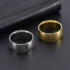 Fortune Jewel Tibetan Seal Heart Sutra Titanium Steel Balance Ring