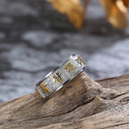 Fortune Jewel Tibetan The Nine-word Mantra Yin Yang Pattern Titanium Steel Spinner Balance Ring Fortune Jewel