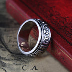 Fortune Jewel Tibetan Om Mani Padme Hum Titanium Steel Spinner Balance Ring