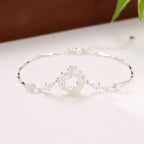 Fortune Jewel Hetian Jade 925 Sterling Silver Cubic Zirconia Pearl Lotus Bracelet
