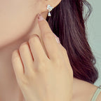 Fortune Jewel Hetian Jade 925 Sterling Silver Cubic Zirconia Pearl Abundance Earrings Fortune Jewel
