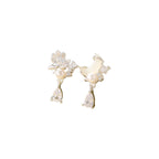 Fortune Jewel Hetian Jade 925 Sterling Silver Cubic Zirconia Pearl Abundance Earrings Fortune Jewel