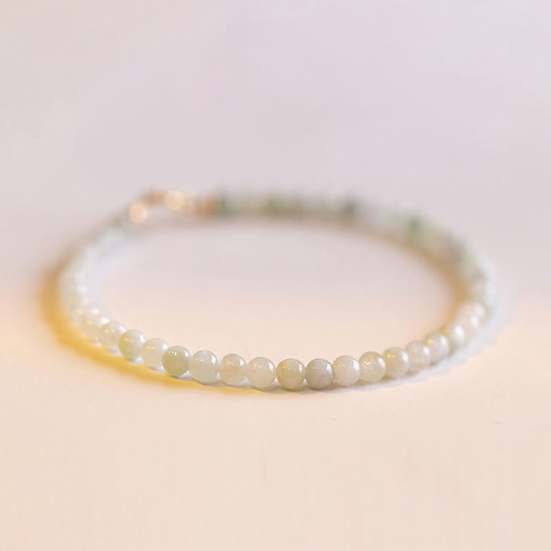 Fortune Jewel 2mm Jade Ultra-thin Beads 14k Gold Plated Copper Luck Bracelet