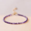Fortune Jewel 2.5mm Natural Amethyst Ultra-thin Beads 14k Gold Plated Copper Inner Peace Bracelet