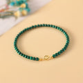 Fortune Jewel 4mm Natural Malachite Beads 14k Gold Plated Copper Anti-anxiety Bracelet