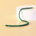 Fortune Jewel 4mm Natural Malachite Beads 14k Gold Plated Copper Anti-anxiety Bracelet