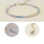 Fortune Jewel 2.5mm Fluorite Ultra-thin Beads 14k Gold Plated Copper Heart Power Bracelet