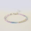 Fortune Jewel 2.5mm Fluorite Ultra-thin Beads 14k Gold Plated Copper Heart Power Bracelet