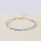 Fortune Jewel 2.5mm Fluorite Ultra-thin Beads 14k Gold Plated Copper Heart Power Bracelet