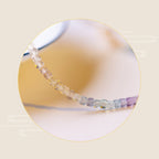 Fortune Jewel 2.5mm Fluorite Ultra-thin Beads 14k Gold Plated Copper Heart Power Bracelet