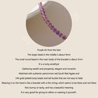 Fortune Jewel 2mm Ultra-Thin Beads Natural Amethyst 14k Gold Plated Copper Inner Peace Meditation Bracelet
