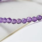 Fortune Jewel 3mm Natural Amethyst Ultra-thin Beads 14k Gold Plated Copper Spiritual Awareness Bracelet