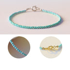 Fortune Jewel 2mm Turquoise Ultra-thin Beads 14k Gold Plated Copper Wisdom Bracelet