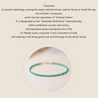 Fortune Jewel 2mm Turquoise Ultra-thin Beads 14k Gold Plated Copper Wisdom Bracelet
