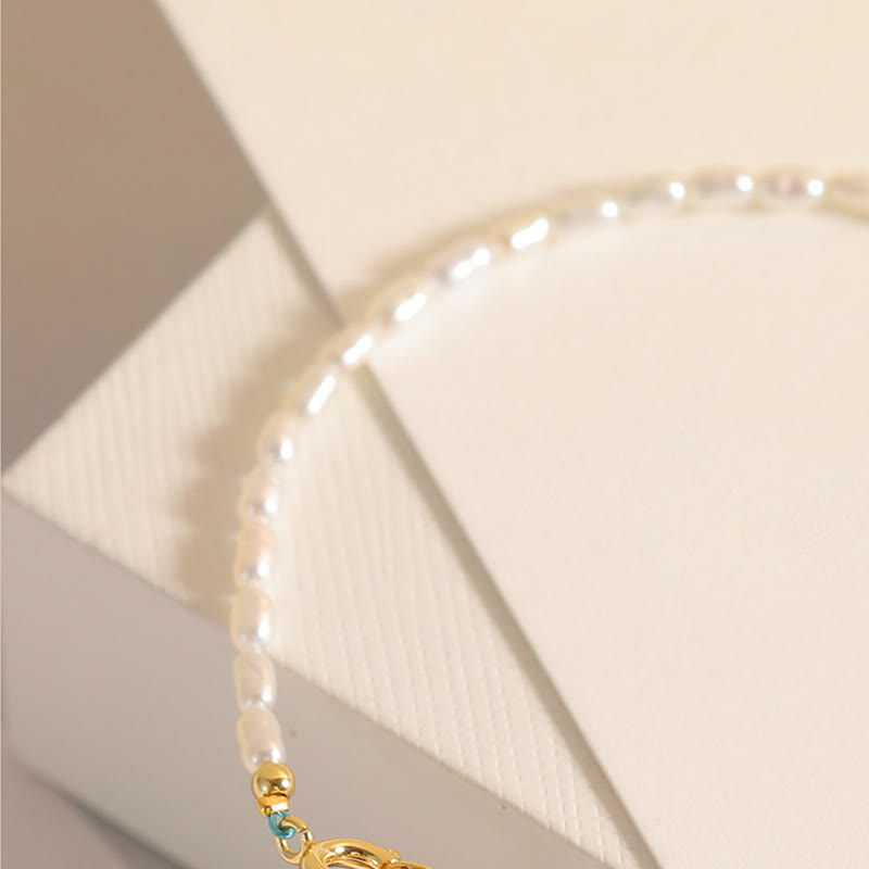 Fortune Jewel 2mm Turquoise Pearl Ultra-thin Beads 14k Gold Plated Copper Wisdom Bracelet