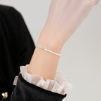 Fortune Jewel 2mm Turquoise Pearl Ultra-thin Beads 14k Gold Plated Copper Wisdom Bracelet