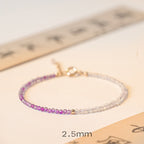 Fortune Jewel 2.5mm Natural Amethyst Ultra-thin Beads 14k Gold Plated Copper Inner Peace Bracelet
