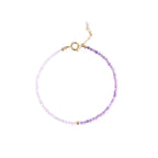 Fortune Jewel 2.5mm Natural Amethyst Ultra-thin Beads 14k Gold Plated Copper Inner Peace Bracelet