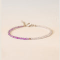 Fortune Jewel 2.5mm Natural Amethyst Ultra-thin Beads 14k Gold Plated Copper Inner Peace Bracelet