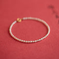 Fortune Jewel 2mm Natural Pearl Ultra-thin Beads 14k Gold Plated Copper Wisdom Bracelet