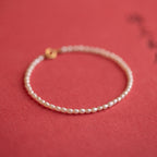 Fortune Jewel 2mm Natural Pearl Ultra-thin Beads 14k Gold Plated Copper Wisdom Bracelet