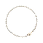 Fortune Jewel 2mm Natural Pearl Ultra-thin Beads 14k Gold Plated Copper Wisdom Bracelet