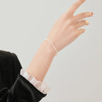 Fortune Jewel 2mm Natural Pearl Ultra-thin Beads 14k Gold Plated Copper Wisdom Bracelet