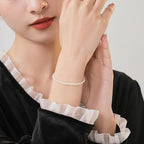 Fortune Jewel 2mm Natural Pearl Ultra-thin Beads 14k Gold Plated Copper Wisdom Bracelet