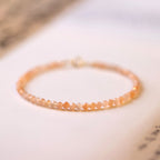 Fortune Jewel 3mm Sun Stone Ultra-thin Beads 14k Gold Plated Copper Wealth Bracelet