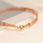 Fortune Jewel 3mm Sun Stone Ultra-thin Beads 14k Gold Plated Copper Wealth Bracelet