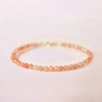 Fortune Jewel 3mm Sun Stone Ultra-thin Beads 14k Gold Plated Copper Wealth Bracelet