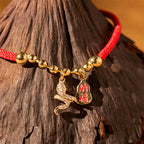 Fortune Jewel Handmade Red String Fu Character Year Of The Snake Protection Braided Bracelet