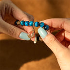 Fortune Jewel Blue Tiger Eye White Crystal Water Drop Strength Bracelet