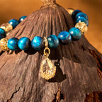 Fortune Jewel Blue Tiger Eye White Crystal Water Drop Strength Bracelet